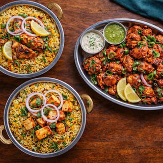 2 Biryani's and 1 Appetizer Combo